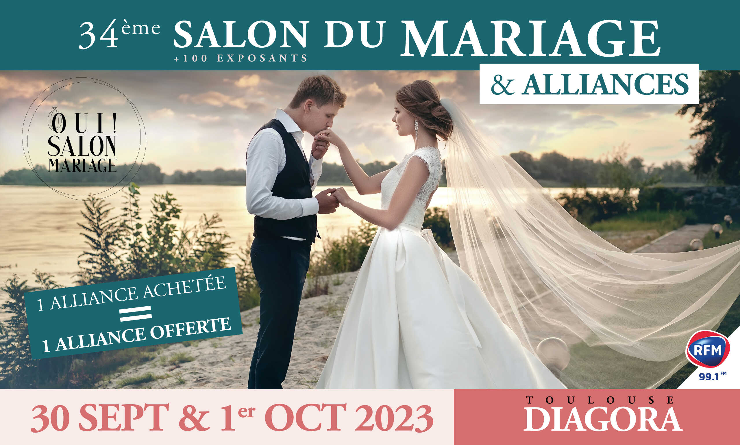 Affiche Salon du Mariage & Alliances 2023 Diagora Toulouse, 30 sept & 1er Oct